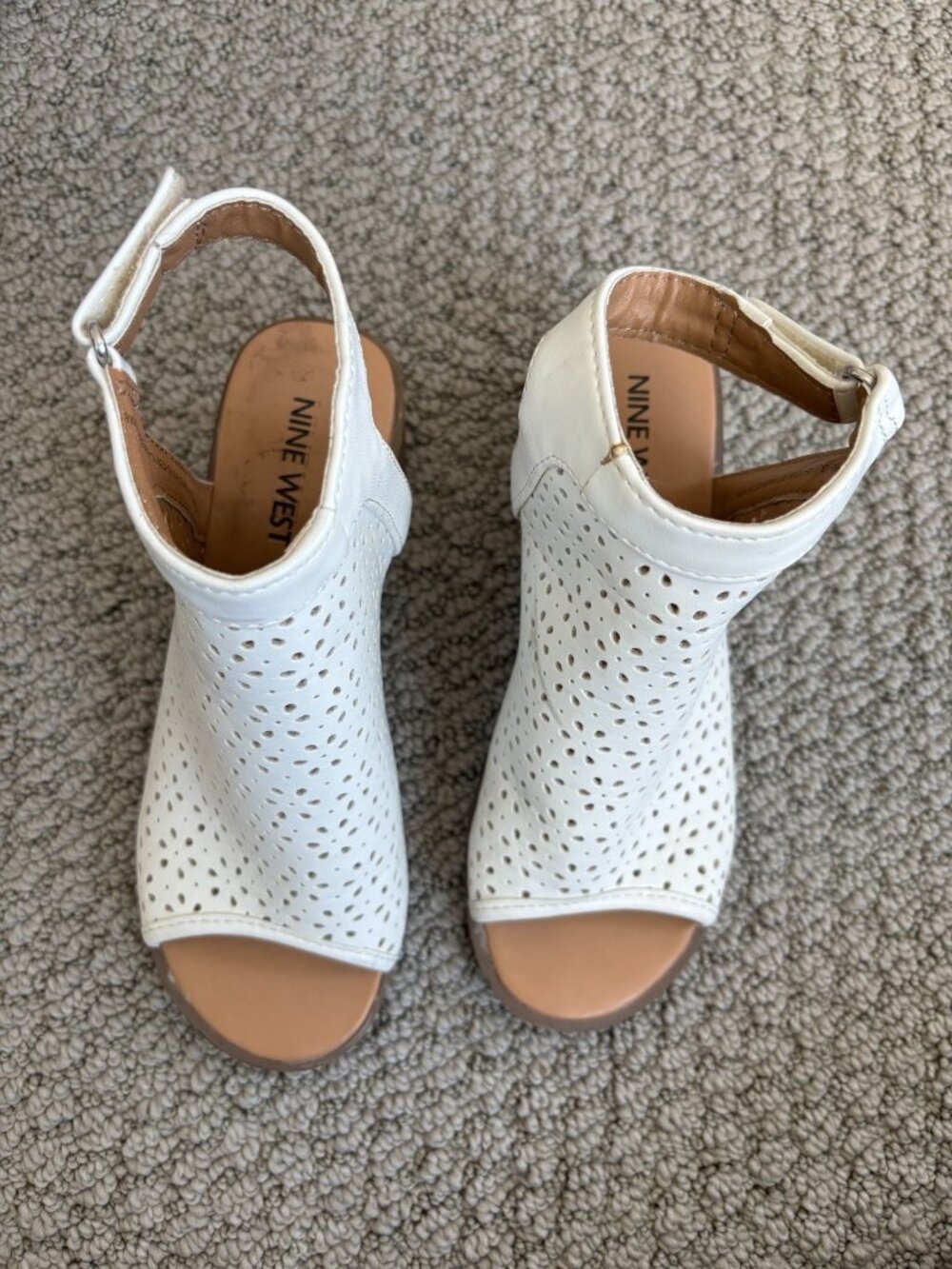 Nine West Little/Big Girl's Kariana White Sandals Shoes Size 13
